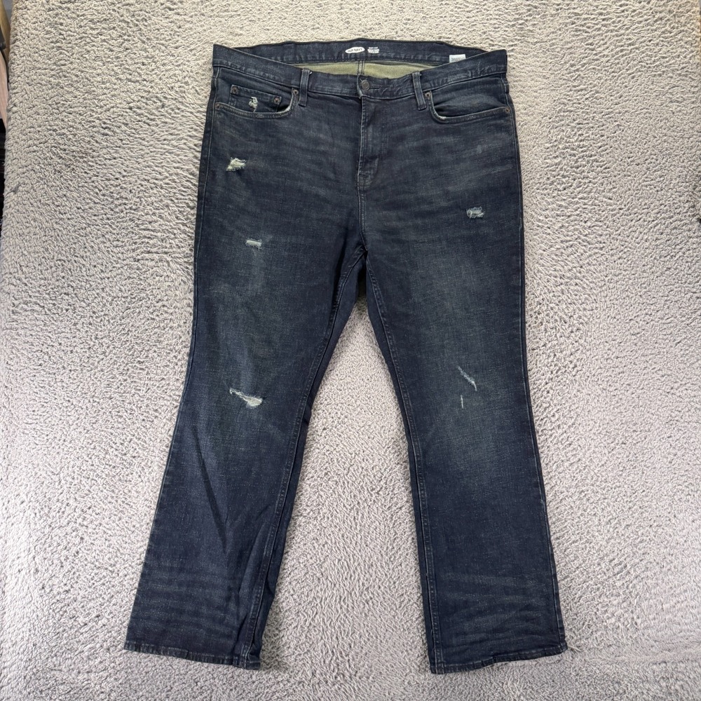 Old Navy Built-In Flex Jeans Mens 40x30 Blue Cotton Denim Bootcut Faded Stretch
